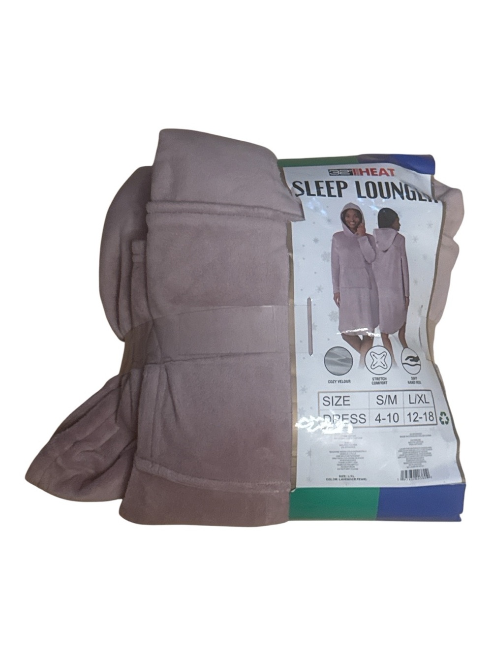 Sleep Lounger Fleece Hooded Nightshirt - Lavender NWT COZY, Winter, Christmas - Picture 2 of 2